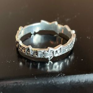 Sterling Silver Music Note Band Ring